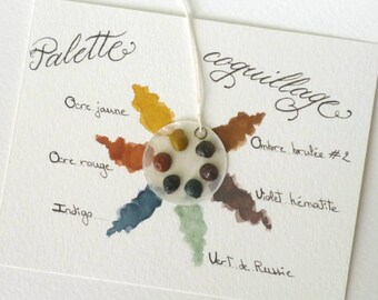 Shell of 6 hand made watercolor palette colors _Handmade_