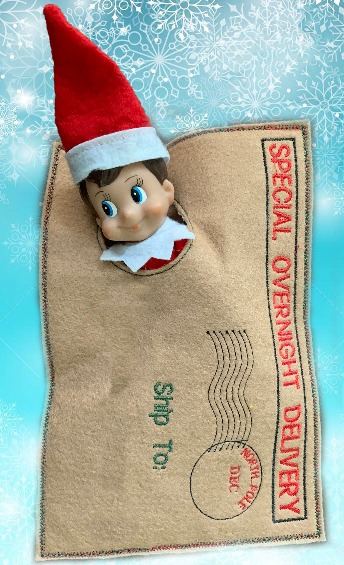 Personalized Elf Doll Envelope Costumes North Pole Special Delivery