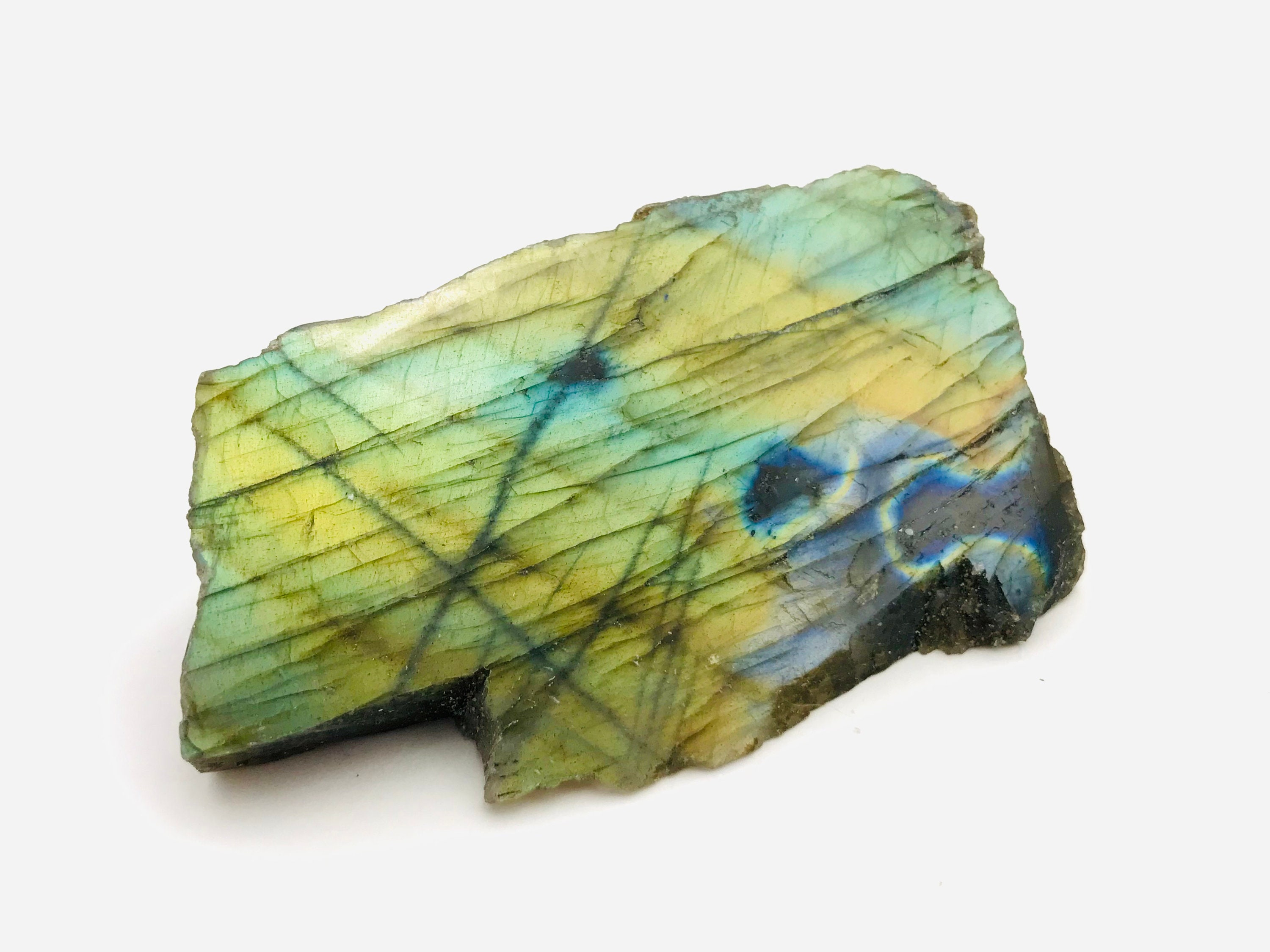 Plaque de Labradorite, Labradorite Jaune, Minéraux, Cabinet Curiosité, Brute, Lithothérapie, Pierre 