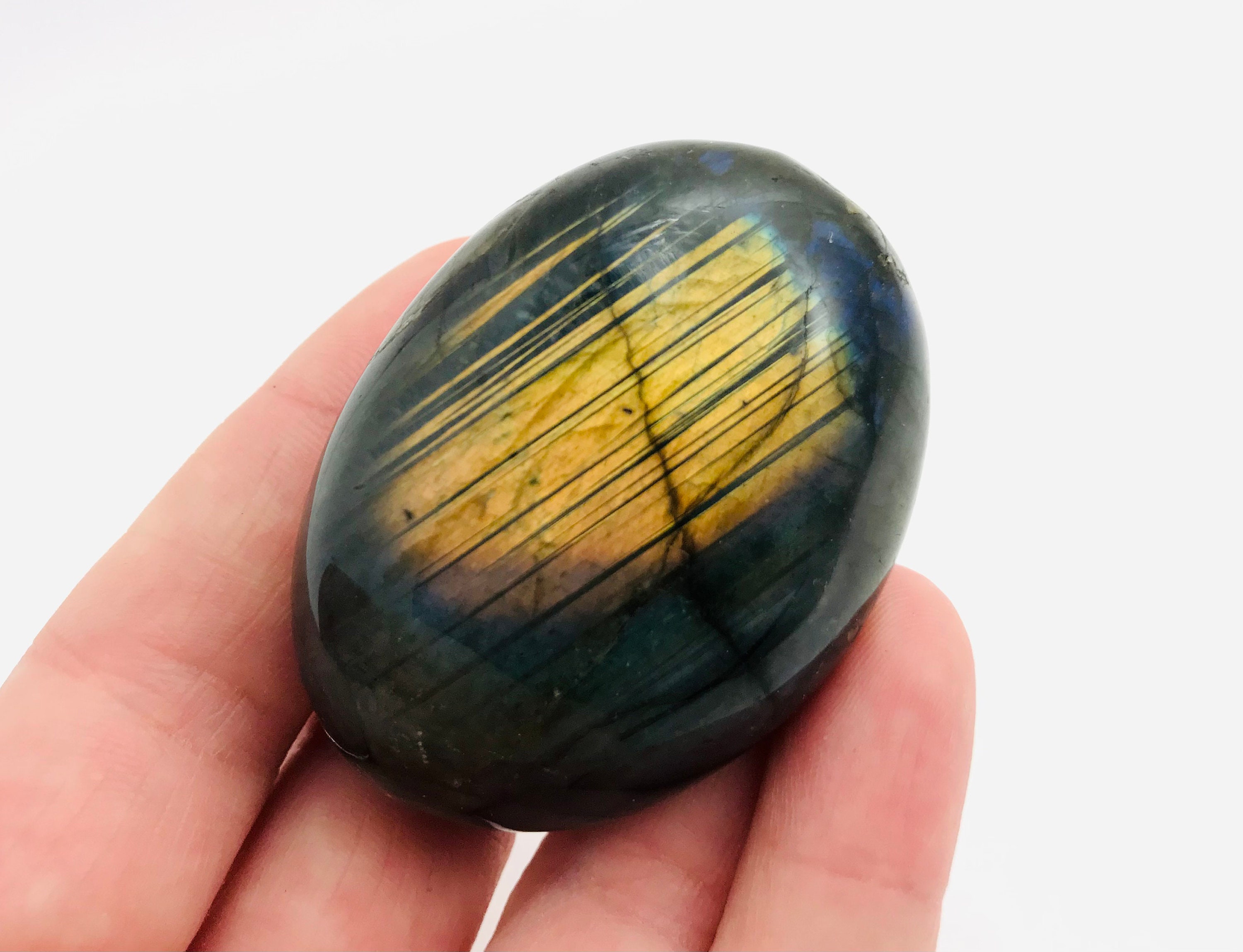 Labradorite, Galet Labradorite, Lithotherapie, Cabinet de Curiosité, Labradorite Orange, Minéraux, P