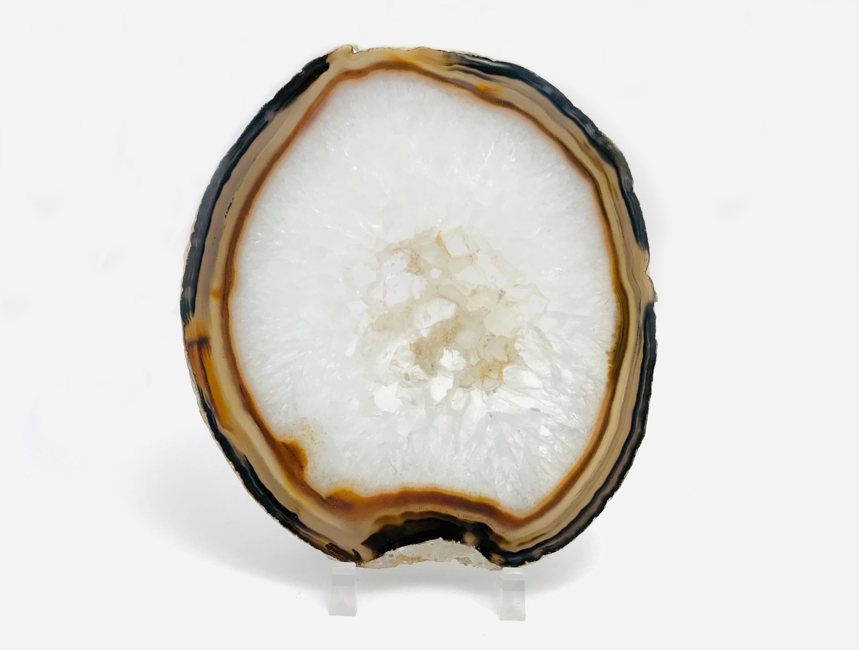 Agate, Tranche d'agate, Minéraux, Agate avec Socle, Cabinet de Curiosité, Lithothérapie, Brésil, Qua