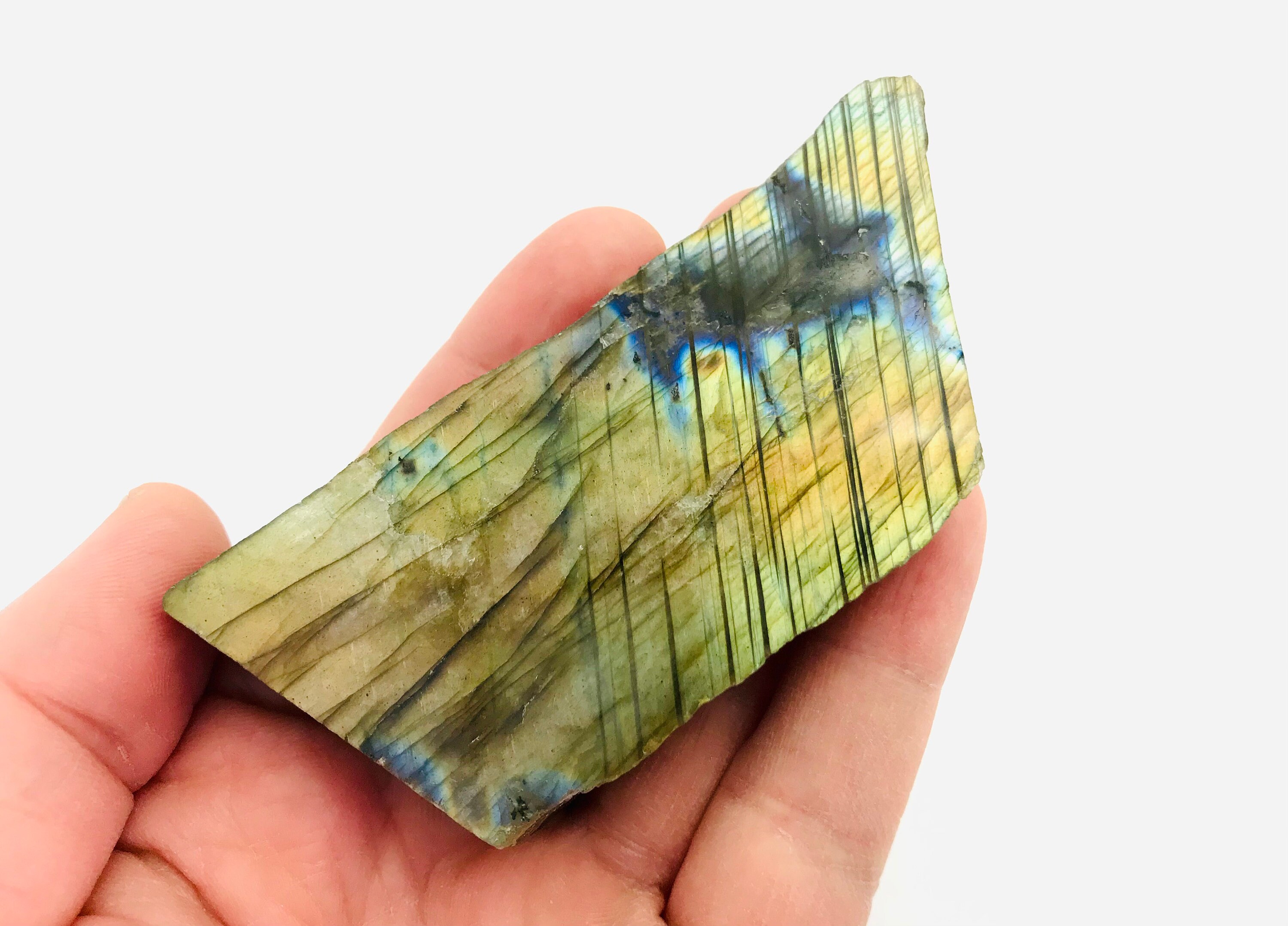 Plaque de Labradorite, Labradorite Jaune, Minéraux, Cabinet Curiosité, Brut, Cristaux, Lithothérapie