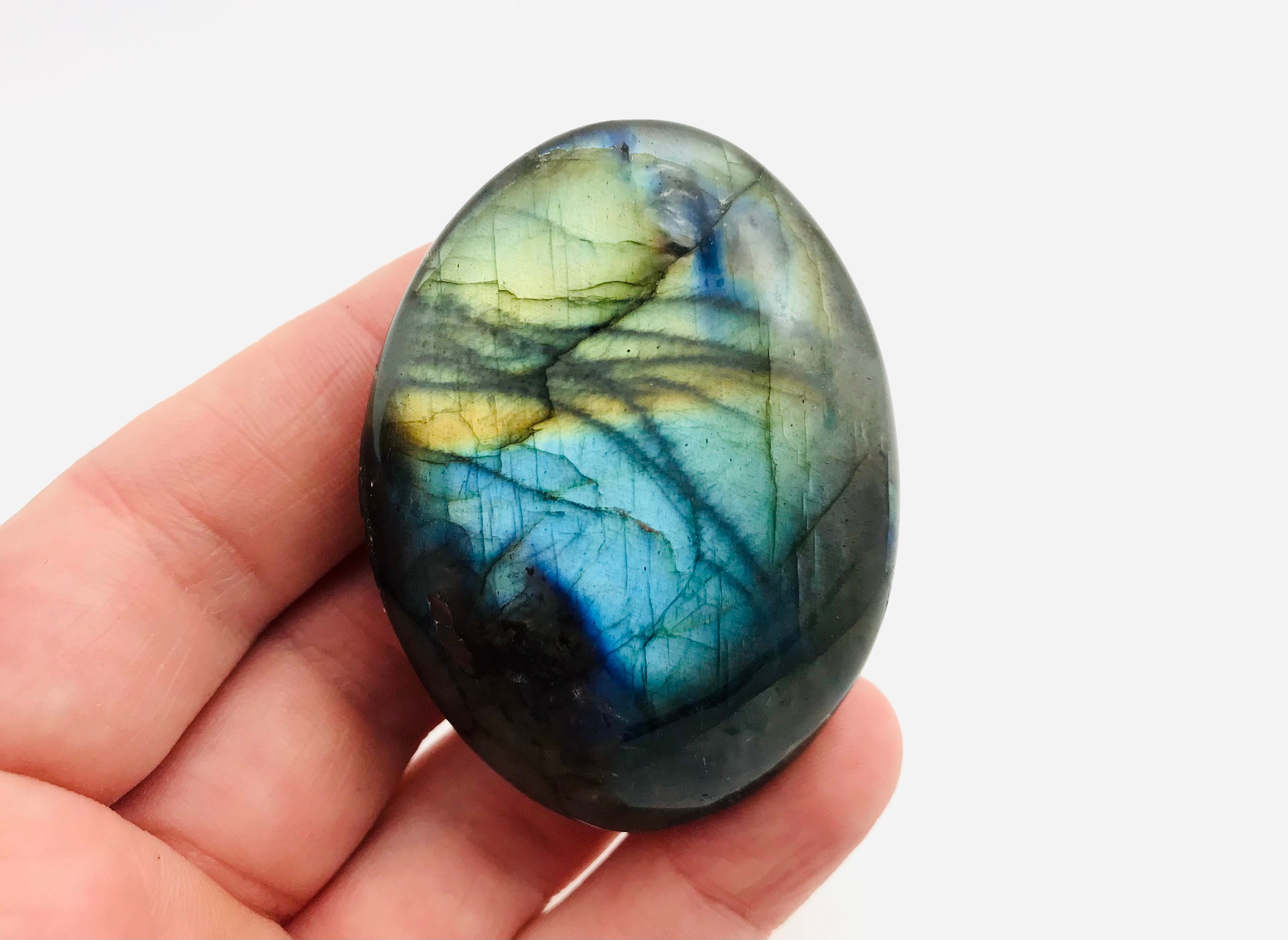 Labradorite Bleue, Galet Labradorite, Lithotherapie, Cabinet de Curiosité, Minéraux, Labradorite Pol