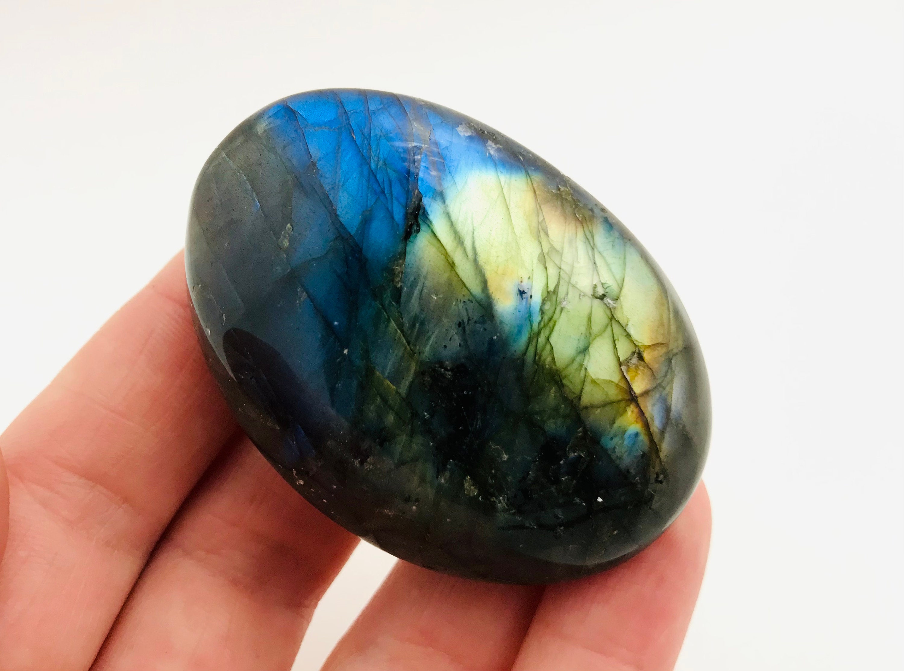 Labradorite, Labradorite Bleue, Lithothérapie, Galet Labradorite, Cabinet de Curiosité, Minéraux, Ca
