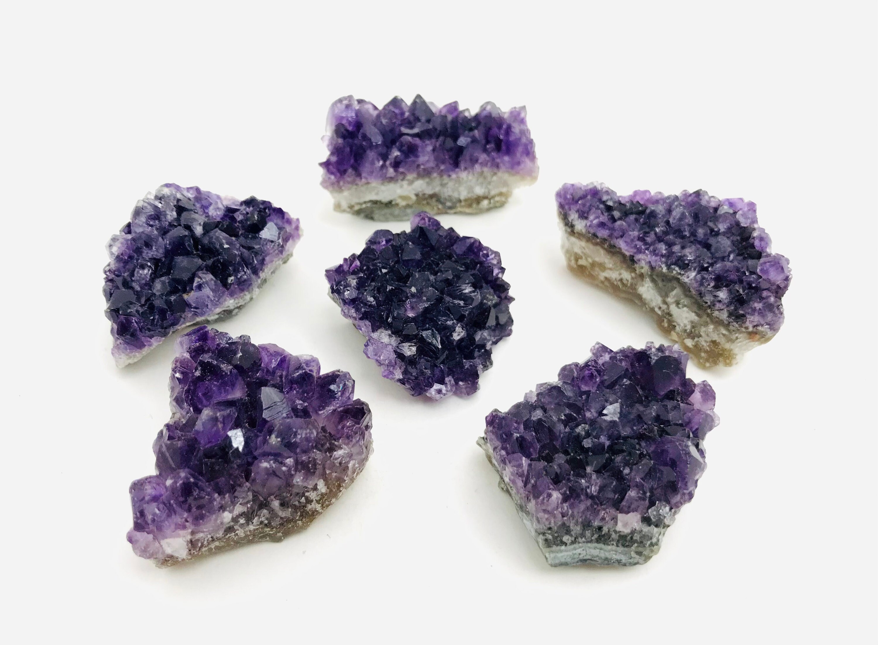 Améthyste, Lot de 6, Druse Améthyste, Petites Améthystes, Minéraux Collection, Lithothérapie, Crista