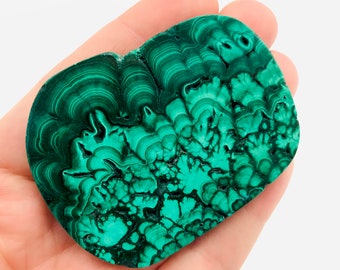 Tranche de malachite du Congo, Malachite verte naturelle, cabinet de curiosité, lithothérapie, minéraux, cristaux, bijoux malachite