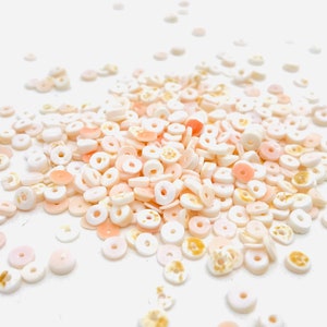 Shell beads, heishi, small pink shell beads, shell jewelry necklace creations, irregular beads, creative hobbies