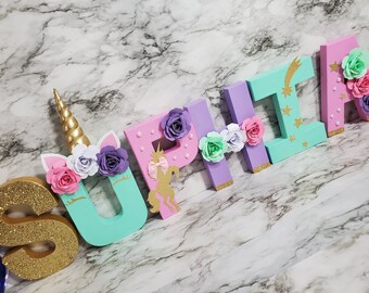 unicorn name letters etsy