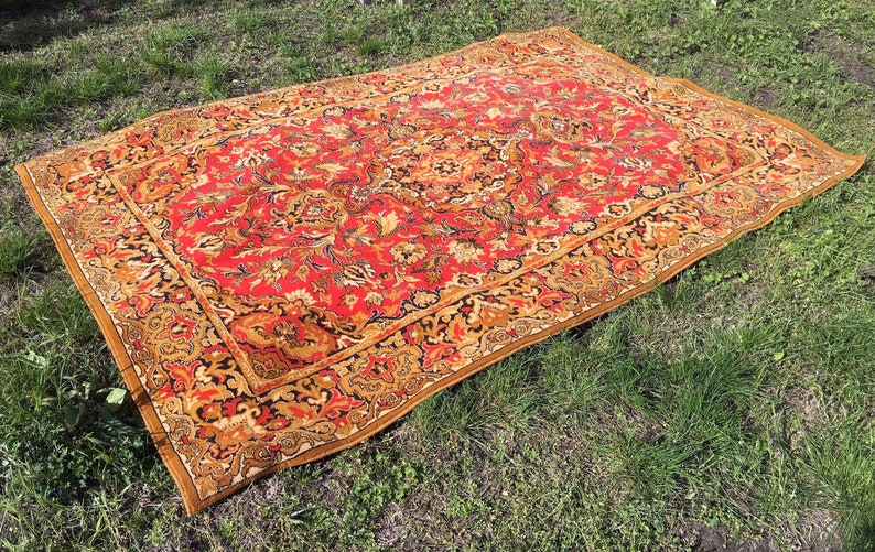 Antique Rug 7x10 Vintage 6 X 9 8 Kilim 70s Area Image 0