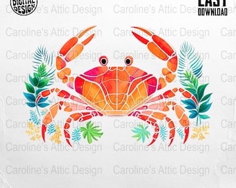 PNG em alta, PNG de verão, estampa de caranguejo da Costa Amalfitana para camiseta, PNG para praia, PNG para sublimação, download digital