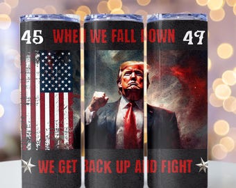 Tumbler Wrap Trump da 20 once: design a sublimazione della bandiera americana (download digitale)