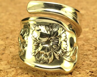 Antique Spoon Ring - Orange Blossom Silverware Spoon Ring