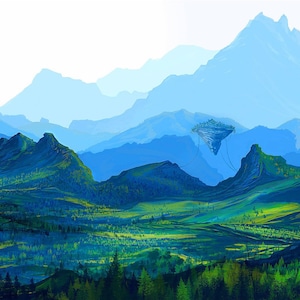 GREEN ARDA Einzeldruck: Fine Art inspiriert von Tolkiens Werk