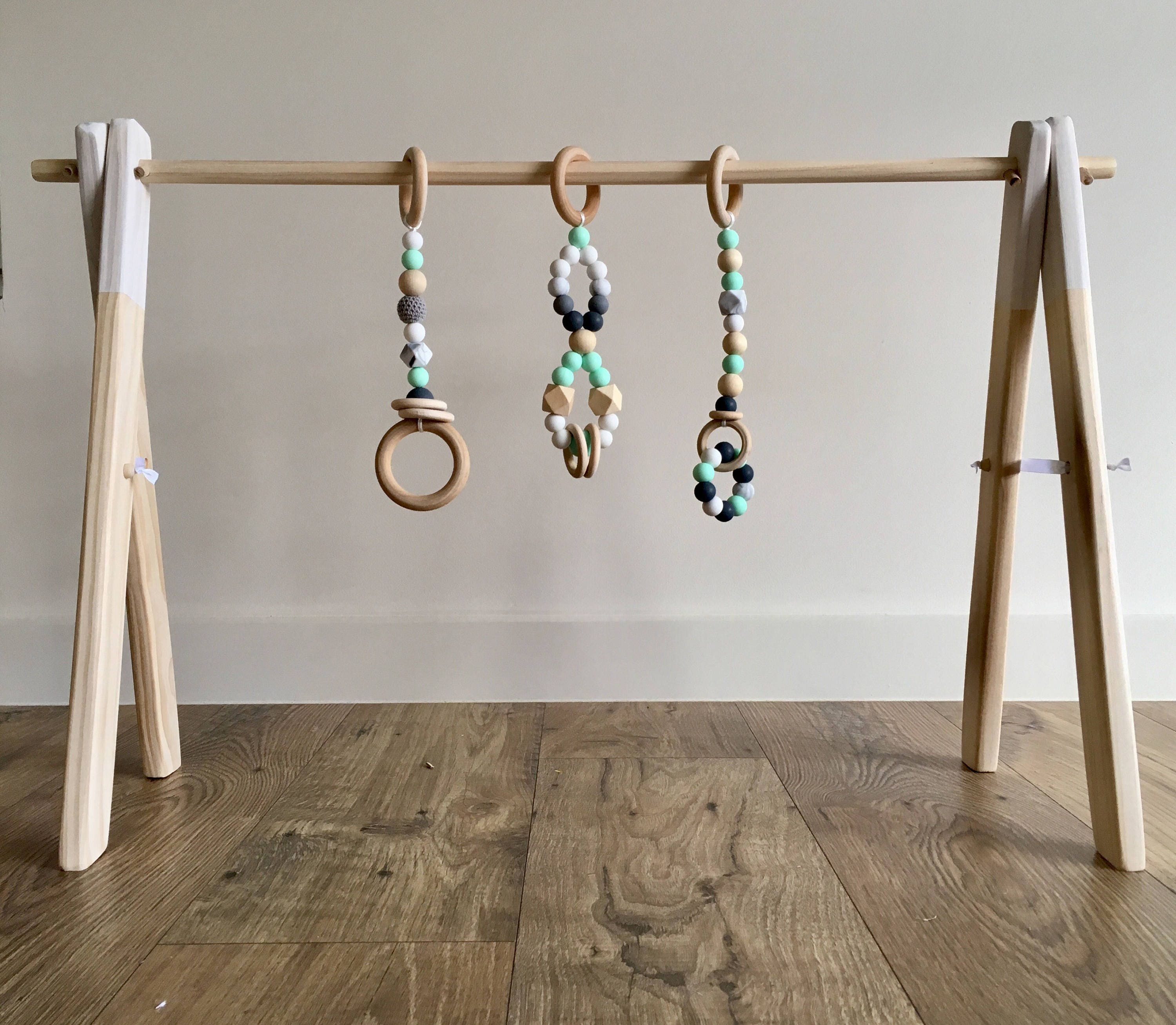 Toys included play Gym/Baby play gym with 3 toys/ handmade/ Etsy