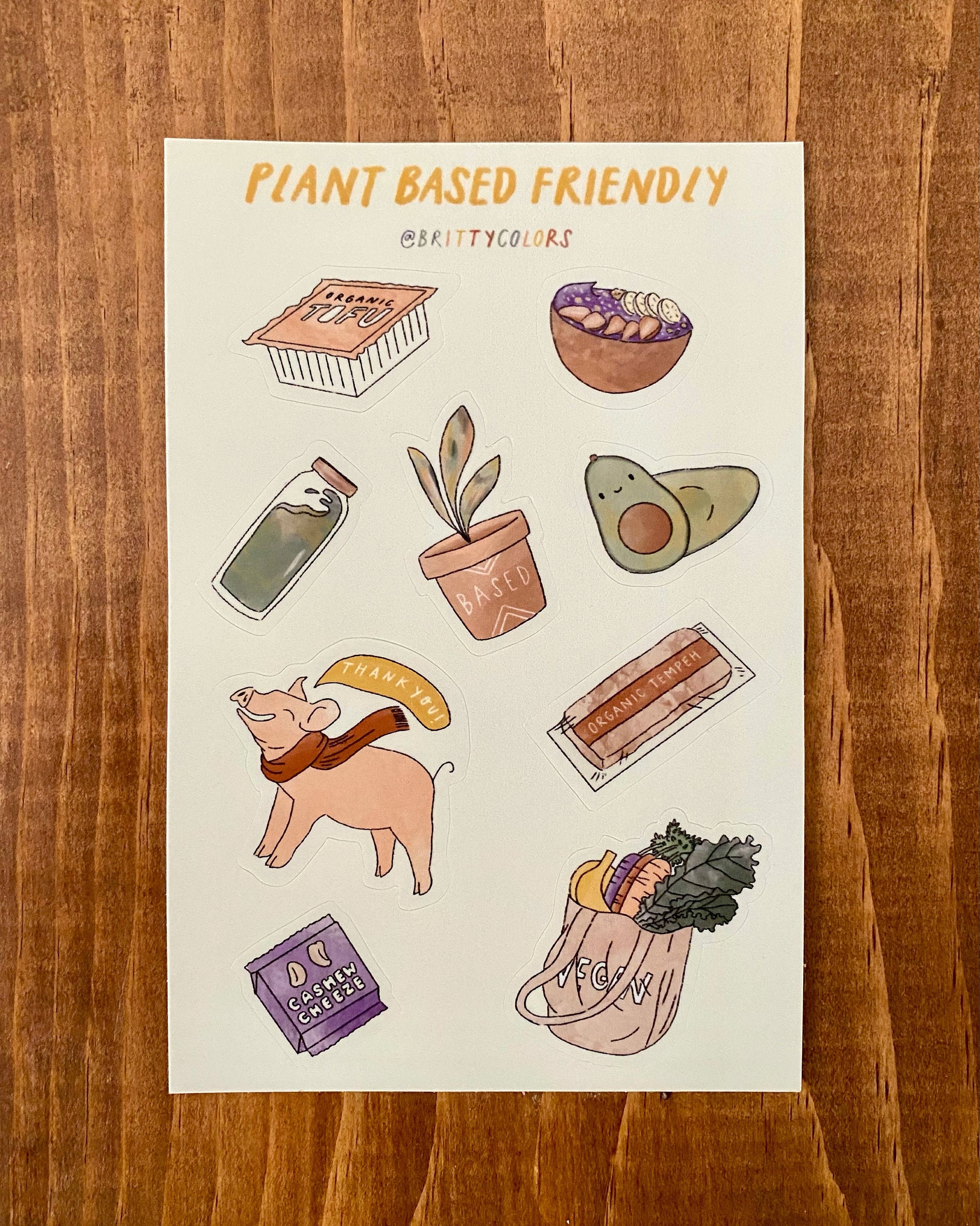 Plant Based Sticker Sheet Etsy