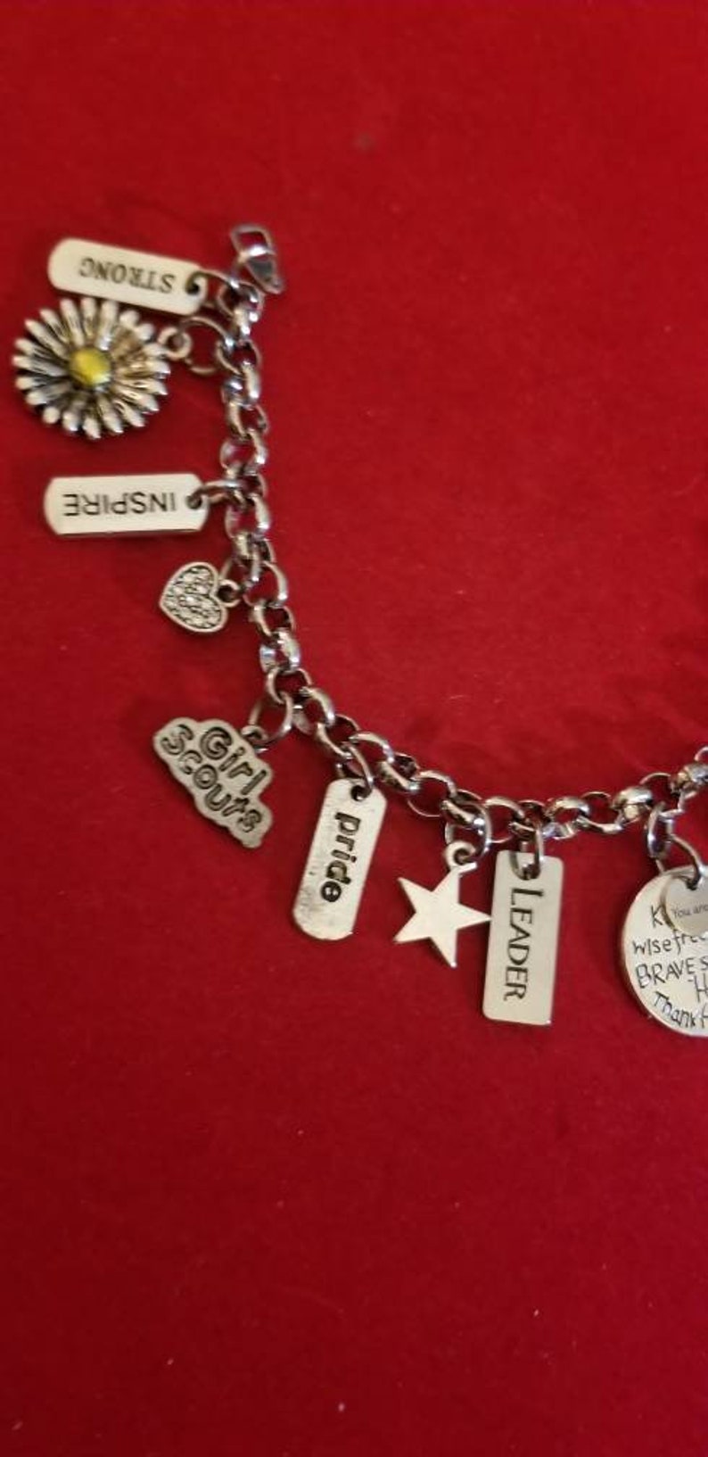 Silver Girl Scout Leader Charm Bracelet Etsy