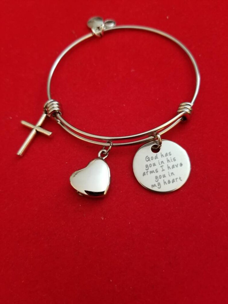 Silver Heart Urn Charm Bracelet Cremation Jewelry Ashes Etsy