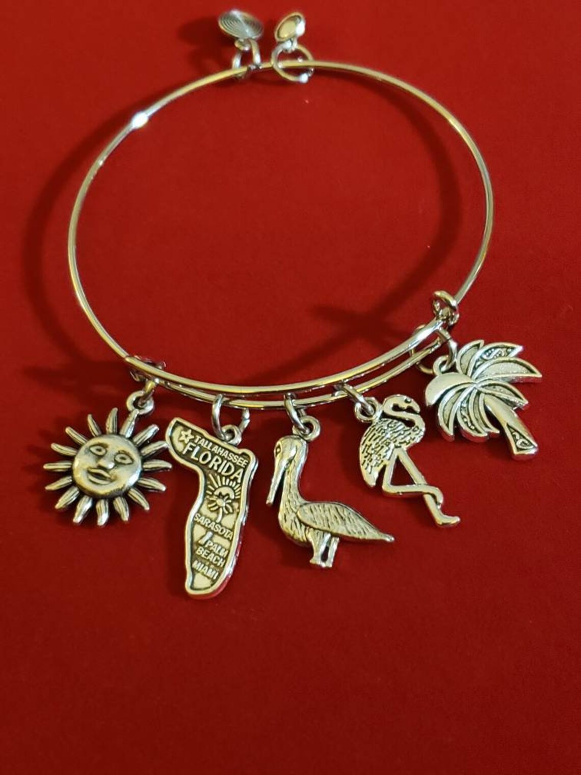 Silver Florida Charm Bracelet Florida State State of Etsy