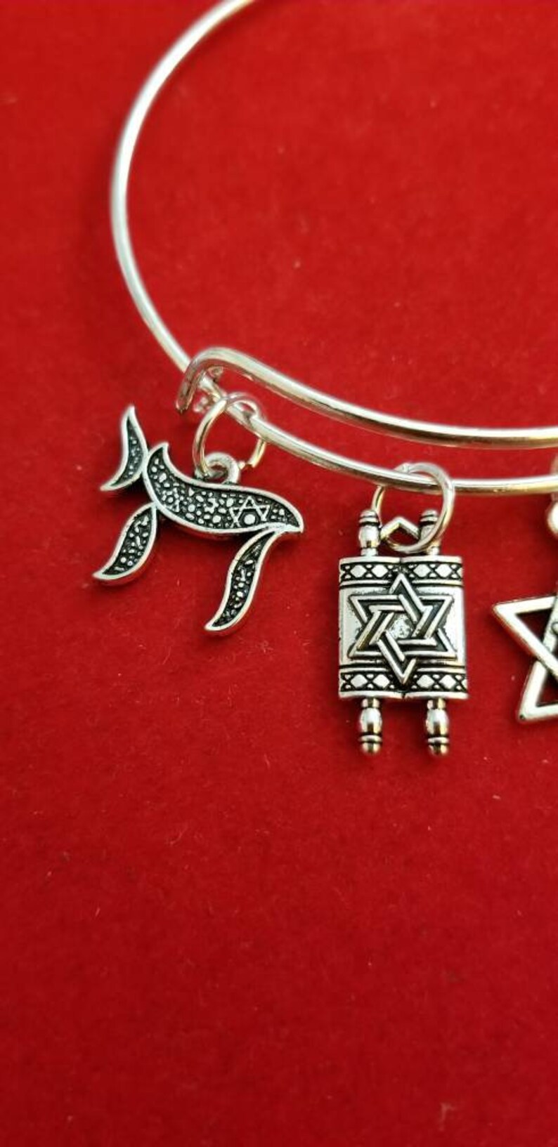 Silver Jewish Themed Charm Bracelet | Etsy