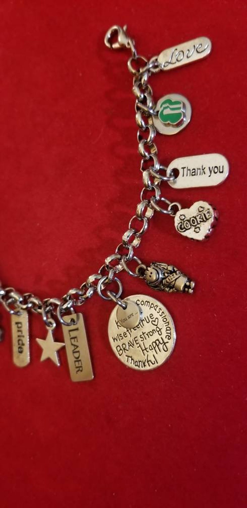 Silver Girl Scout Leader Charm Bracelet Etsy