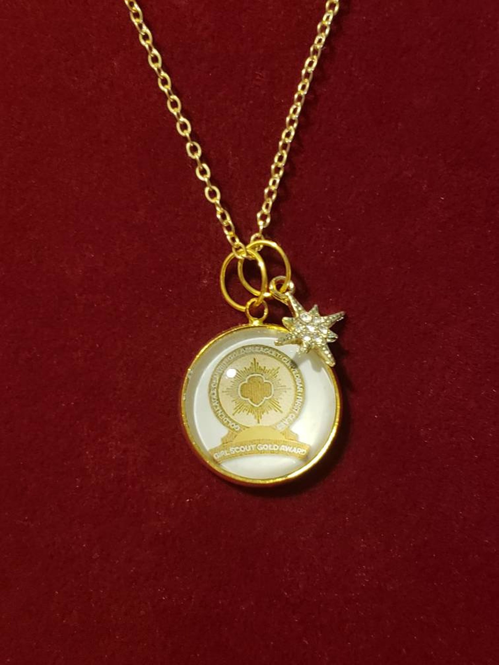 Gold Girl Scout Gold Award Necklace Girl Scouts of America Etsy