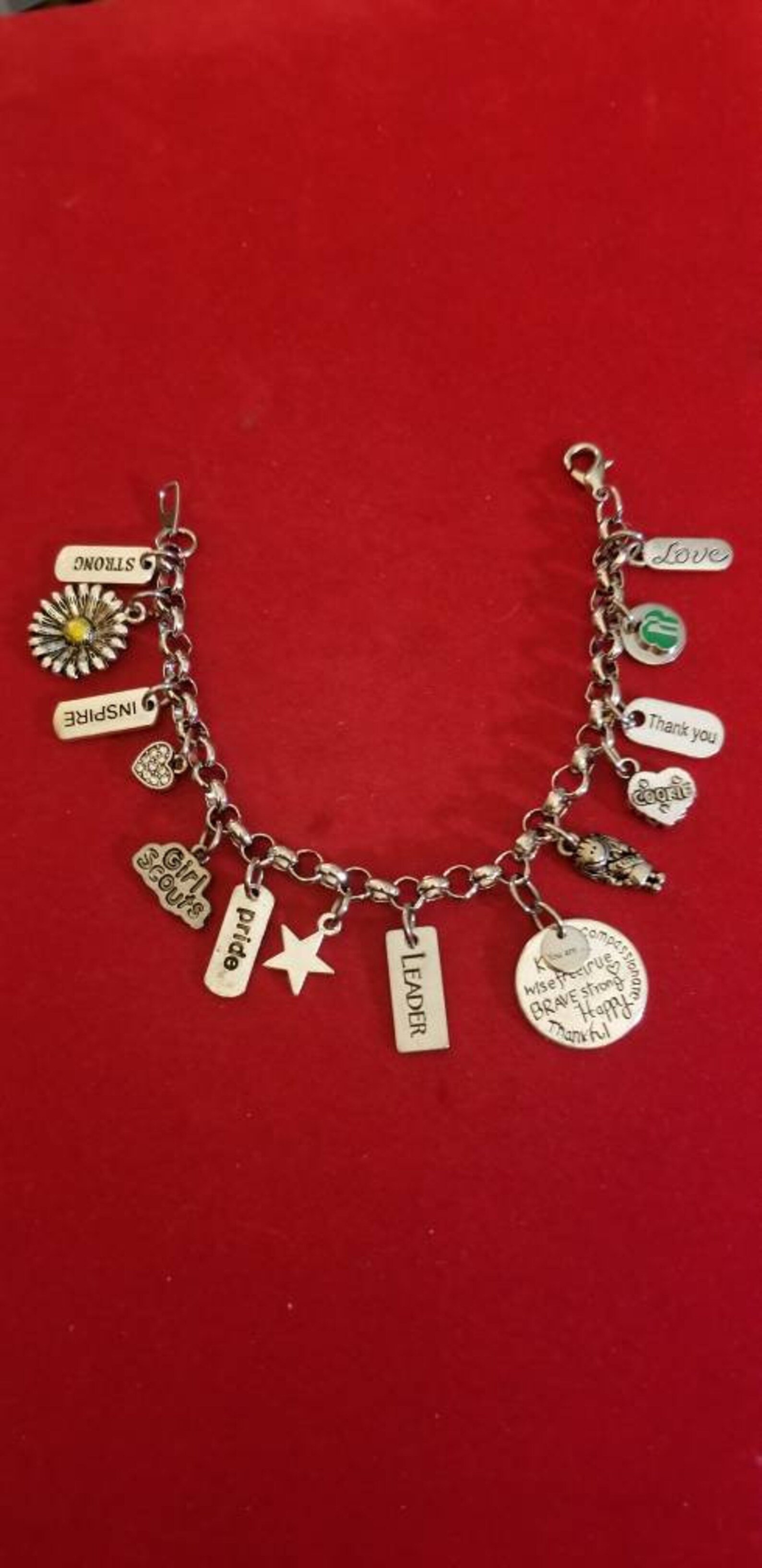 Silver Girl Scout Leader Charm Bracelet Etsy