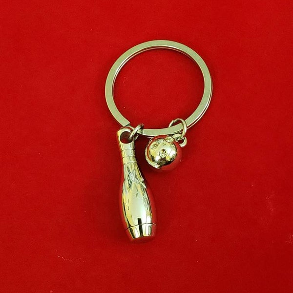 thumbnail image 2 of Bowling Pin And Green Ball Keychain Pendant | Fun Bowling Charm For Bag Or Keys 2 of 6