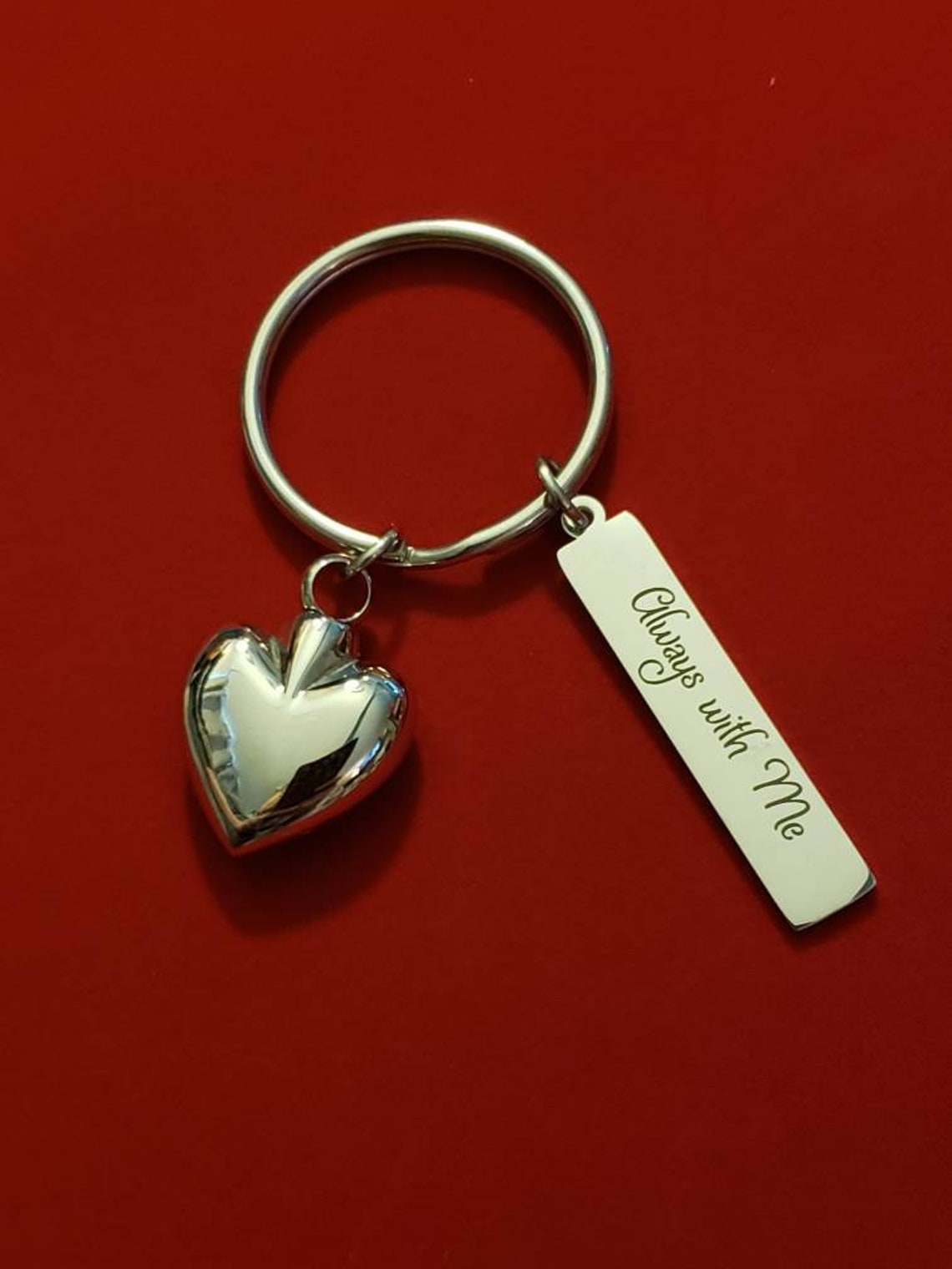Silver Heart Urn Keychain Urn Keychain Ashes Memorial Etsy UK