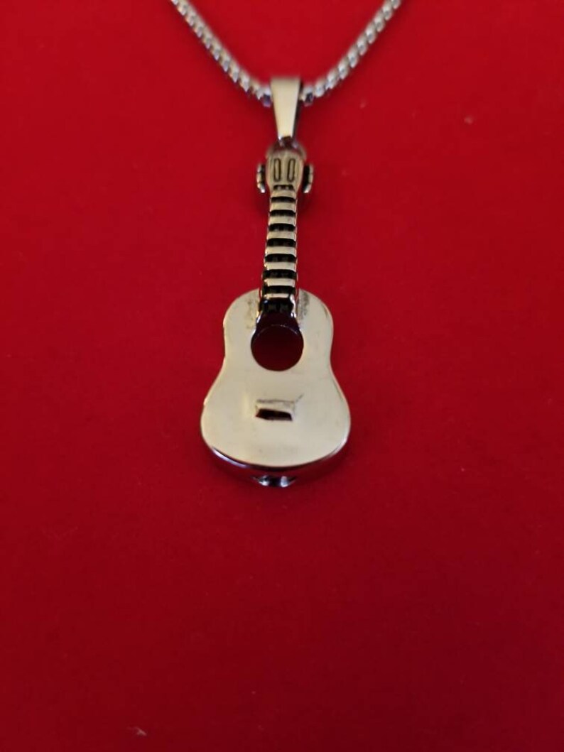 Silver Stainless Steel Guitar Urn Necklace Cremation Jewelry Etsy
