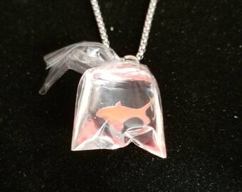 Goldfish in a Bag Necklace Fish in a 