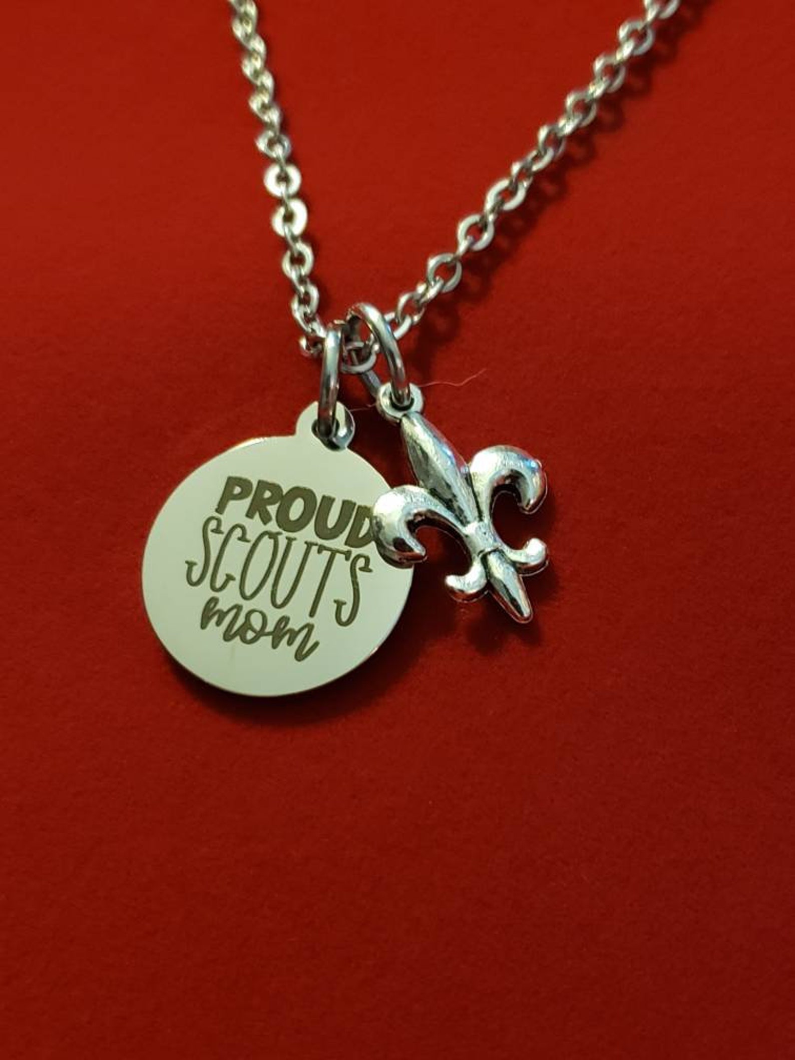 Silver Proud Scouts Mom Charm Necklace Scouts Boy Scouts Etsy