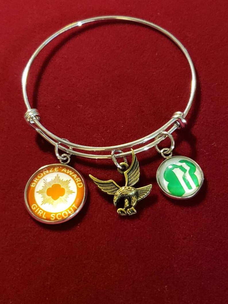 Silver Girl Scouts Bronze Award Charm Bracelet Girl Scouts Etsy