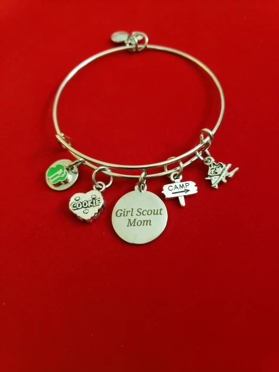 Silver Girl Scout Mom Charm Bracelet Scout Mom Mamá Girl Etsy España