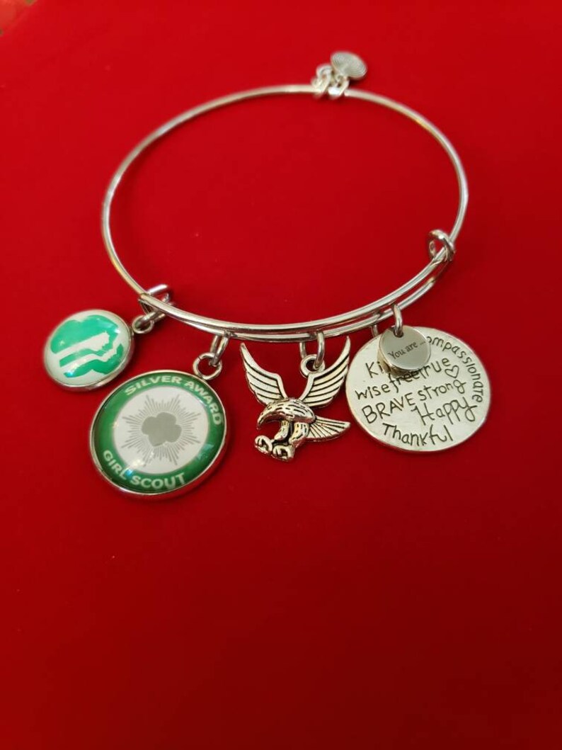 Girl Scouts Silver Award Charm Bracelet Girl Scouts of the Etsy