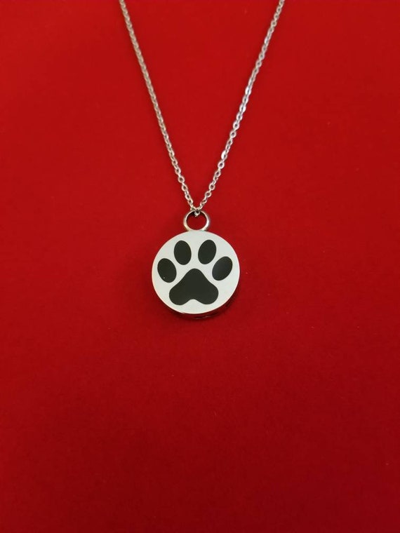 Silver Paw Print Urn Necklace Cremation Jewelry Cremation - Etsy