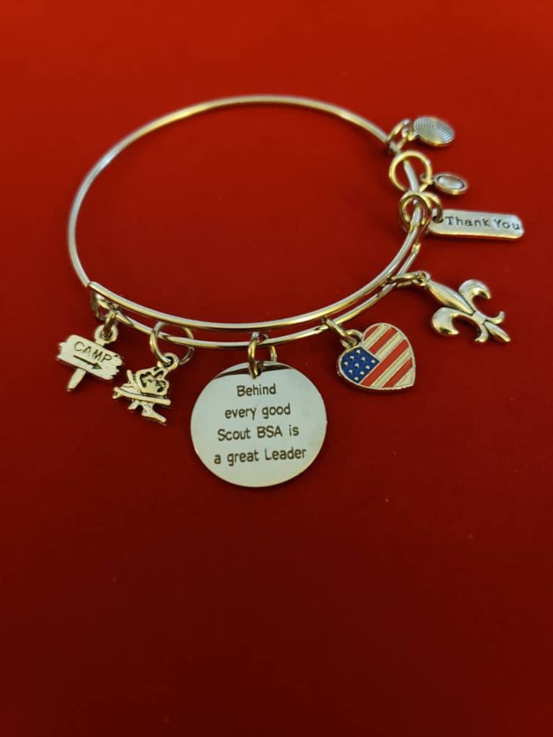 Silver Scout BSA Charm Bracelet Scouts Leader BSA Boy Etsy