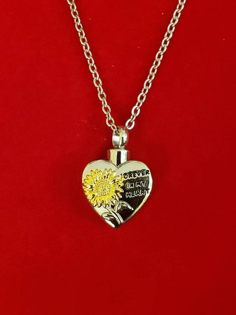 Silver Sunflower Urn Necklace Cremation Jewelry Cremation Etsy
