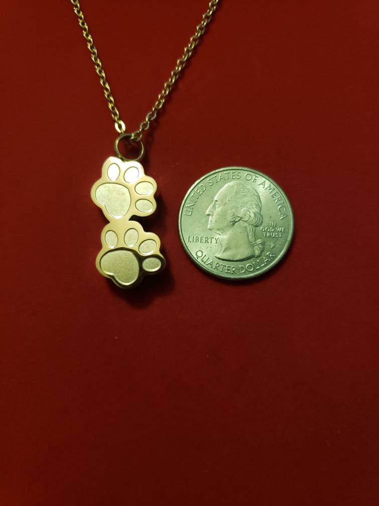 Rose Gold Paw Prints Urn Necklace Dog Cat Pet Etsy