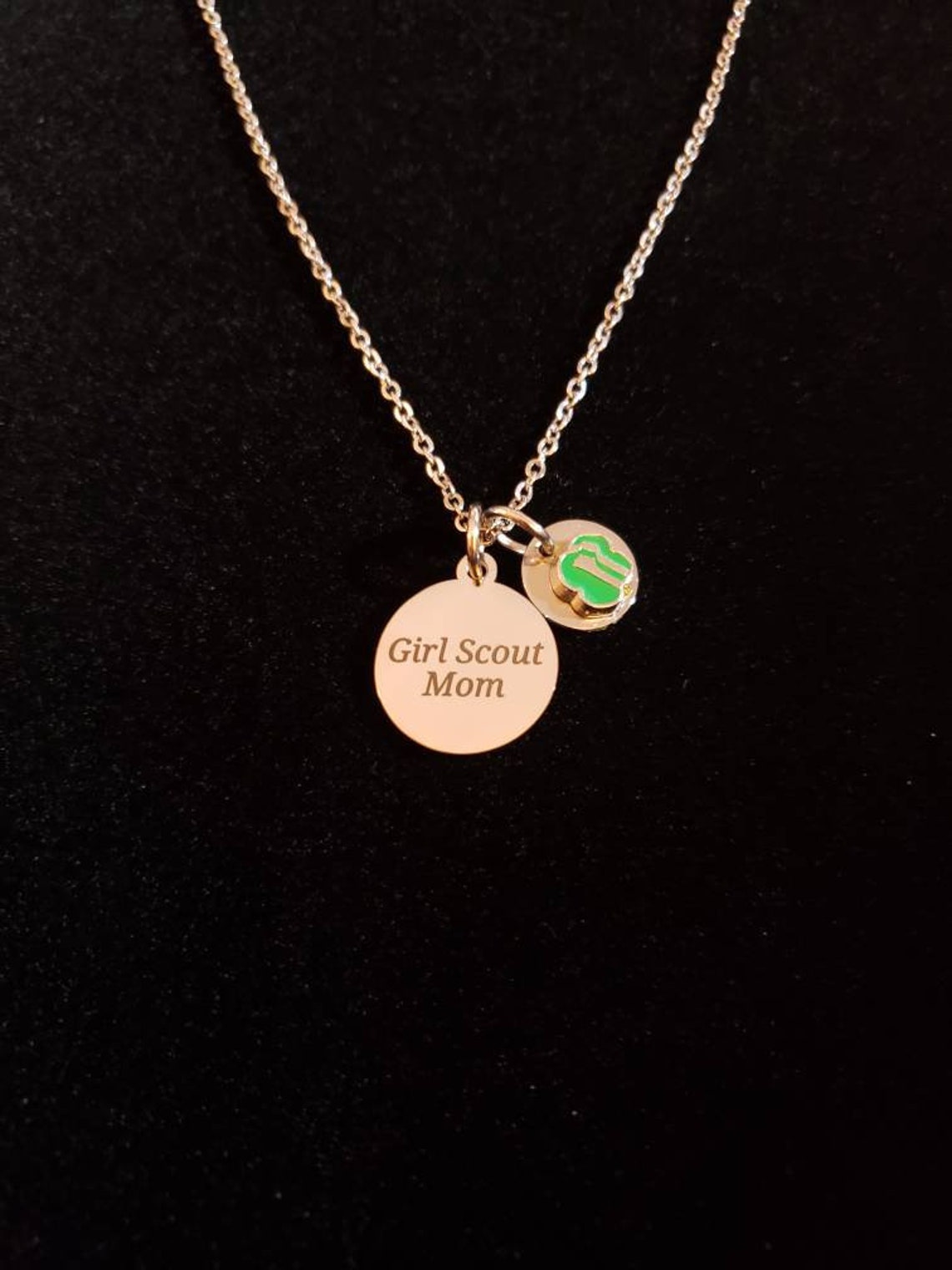 Silver Girl Scout Mom Charm Necklace Scouts Girl Scouts of Etsy