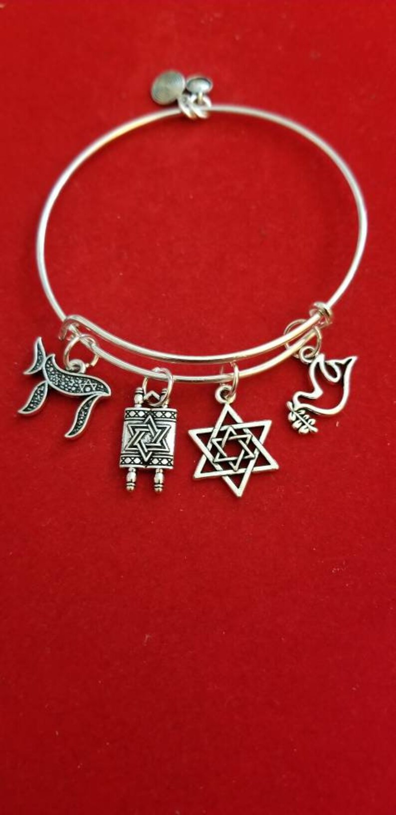 Silver Jewish Themed Charm Bracelet - Etsy