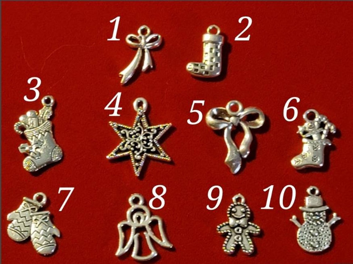 Silver Christmas Charm Bracelet Winter Charm Bracelet Etsy