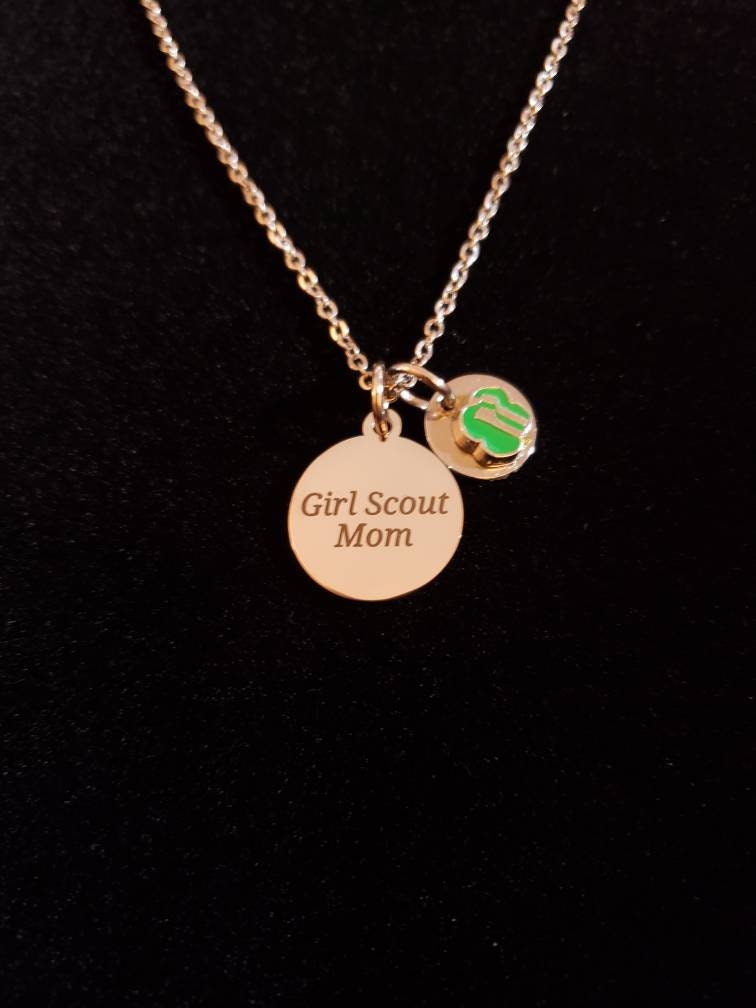 Silver Girl Scout Mom Charm Necklace Scouts Girl Scouts of Etsy