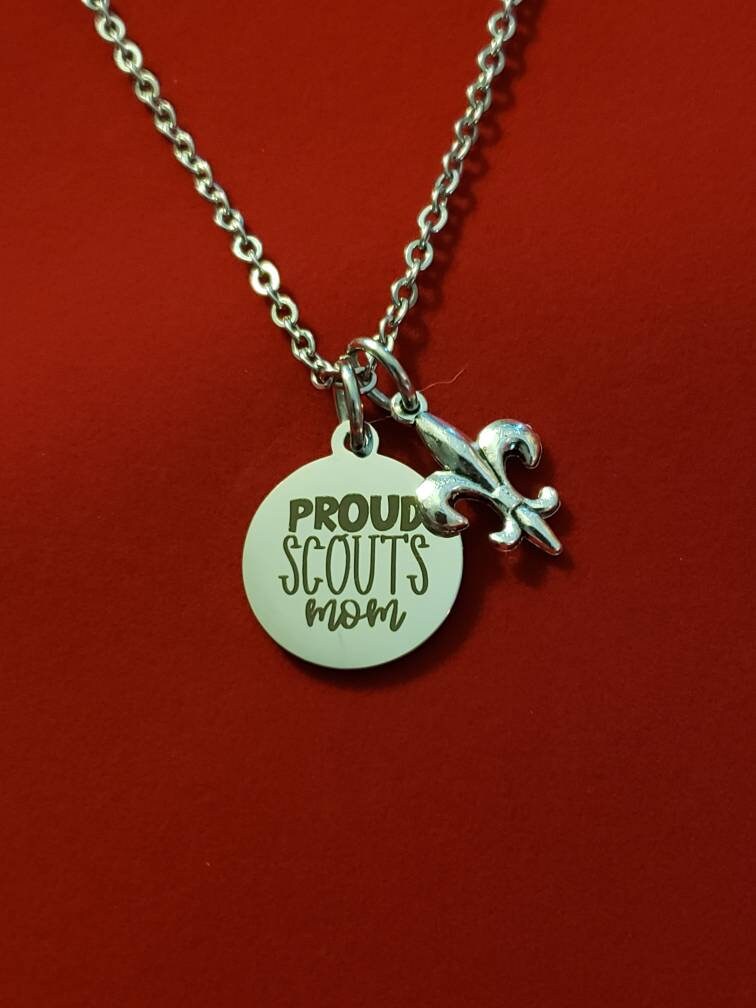 Silver Proud Scouts Mom Charm Necklace Scouts Boy Scouts Etsy