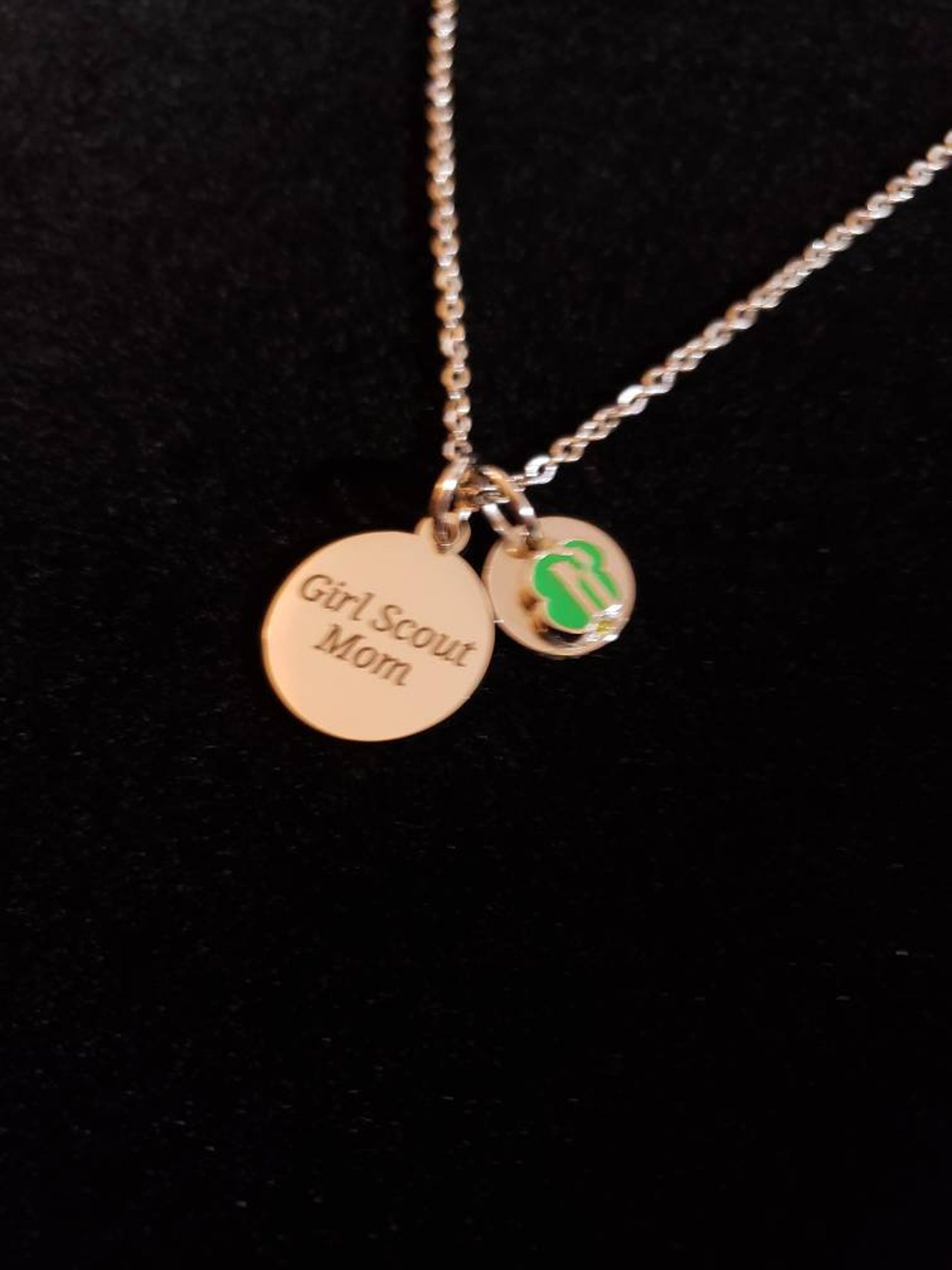 Silver Girl Scout Mom Charm Necklace Scouts Girl Scouts of Etsy