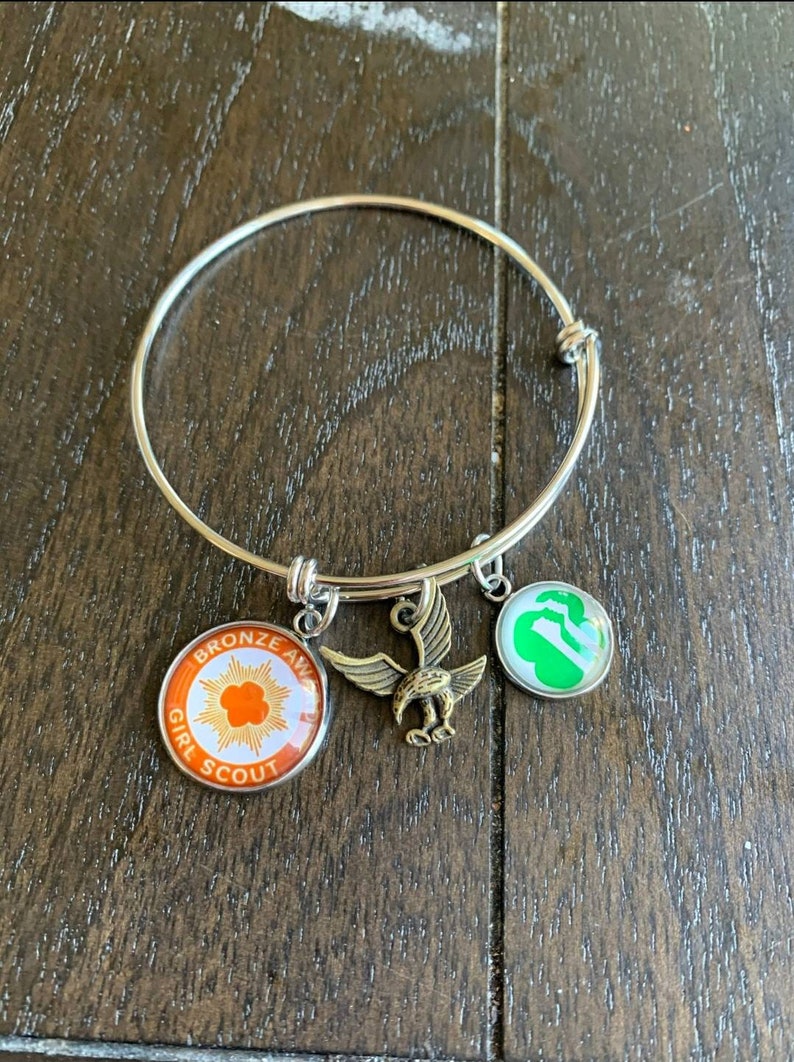 Silver Girl Scouts Bronze Award Charm Bracelet Girl Scouts Etsy