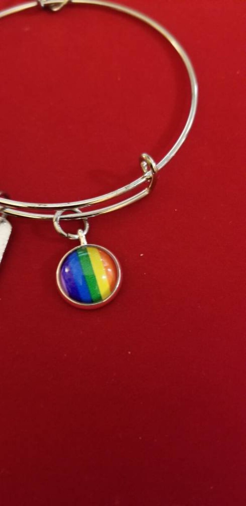 Silver Gay Pride Charm Bracelet LGBT Gay Pride Bracelet Etsy