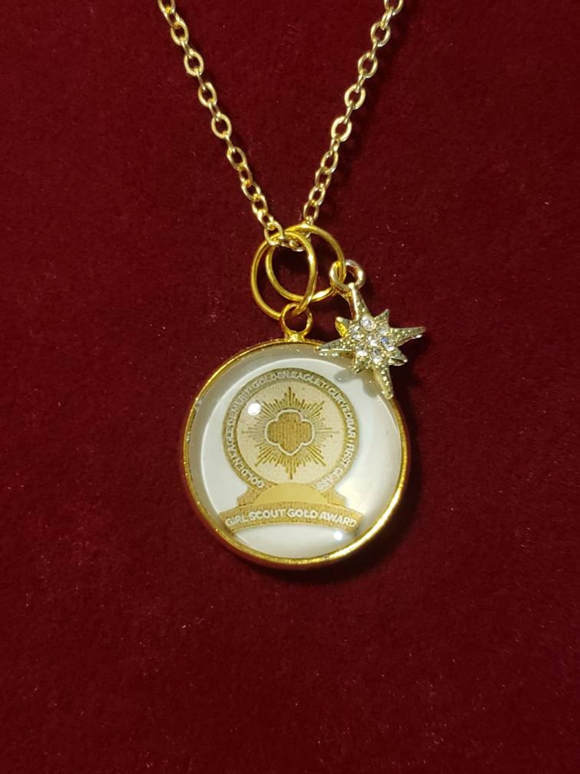 Gold Girl Scout Gold Award Necklace Girl Scouts of America Etsy