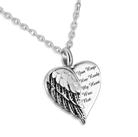 Heart Cremation Memorial Keepsake Pendant Necklace Jewelry with Fill Kit WK Angel Wing Daughter Urn Necklace for Ashes Heart Cremation Memorial Keepsake Pendant Necklace Jewelry with Fill Kit WK Angel Wing Daughter Urn Necklace for Ashes