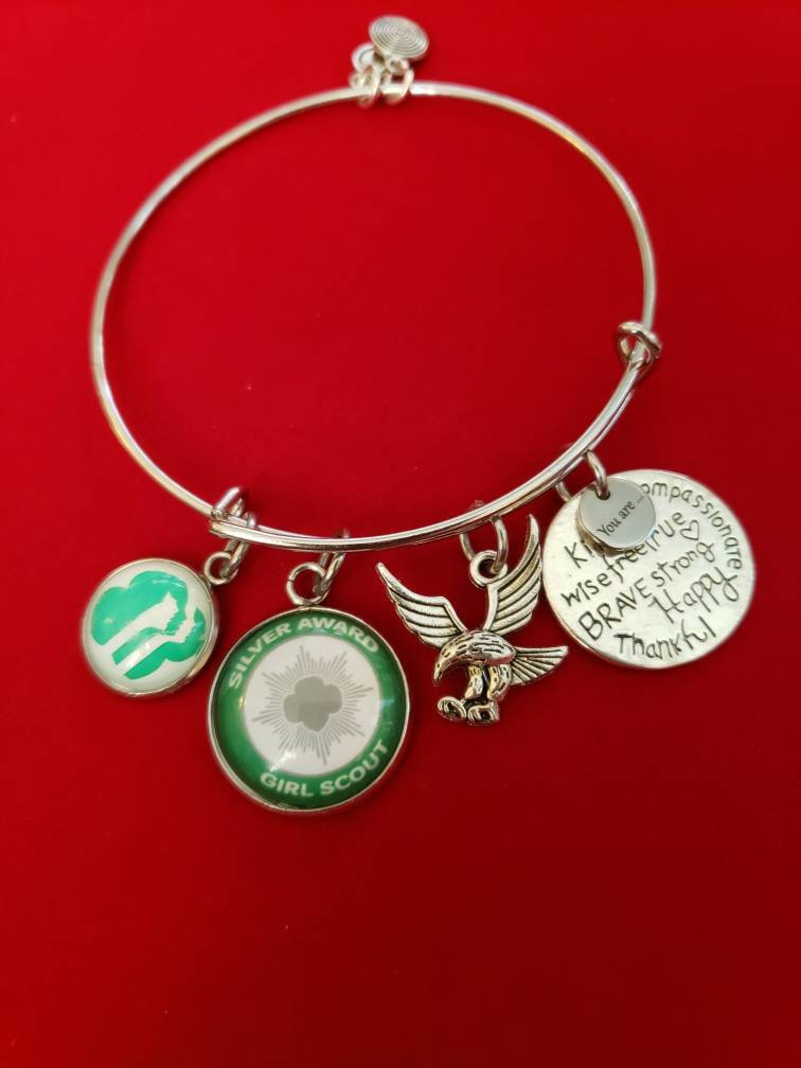 Girl Scouts Silver Award Charm Bracelet Girl Scouts of the Etsy