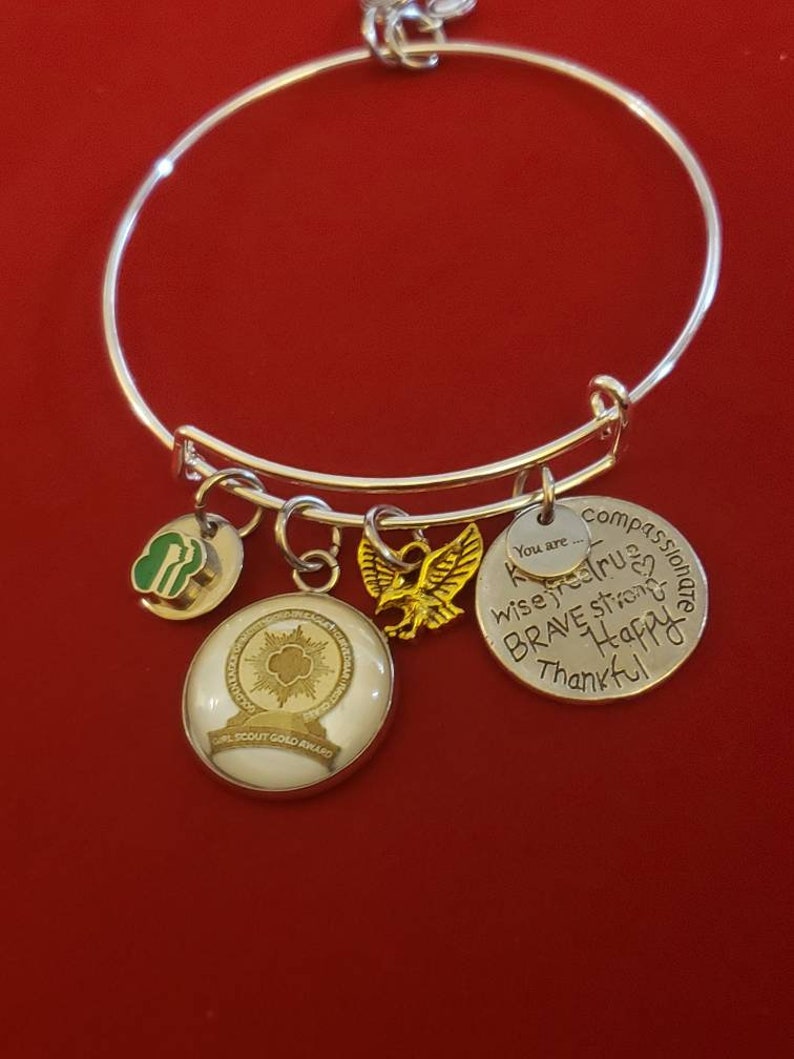 Silver Girl Scout Gold Award Charm Bracelet Girl Scouts of Etsy